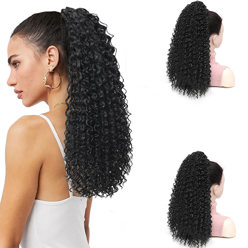 Drawstring Afro Curly Puff Ponytail - Afro Puff Curly Pony Tail Hair
