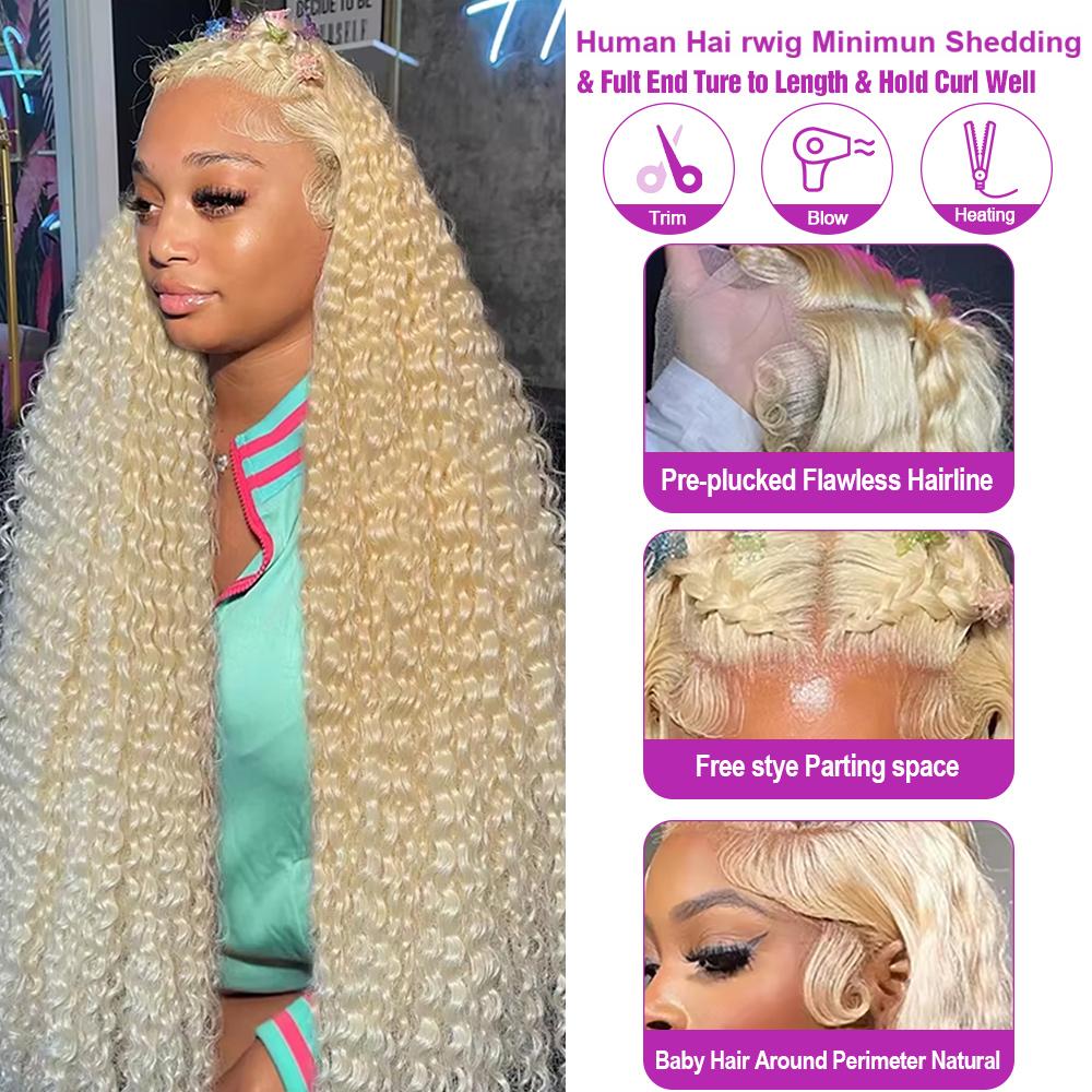 30 40 Inch Deep Wave 13x6 HD L - Water Wave Bulk Human Hair For Braiding recension och pris