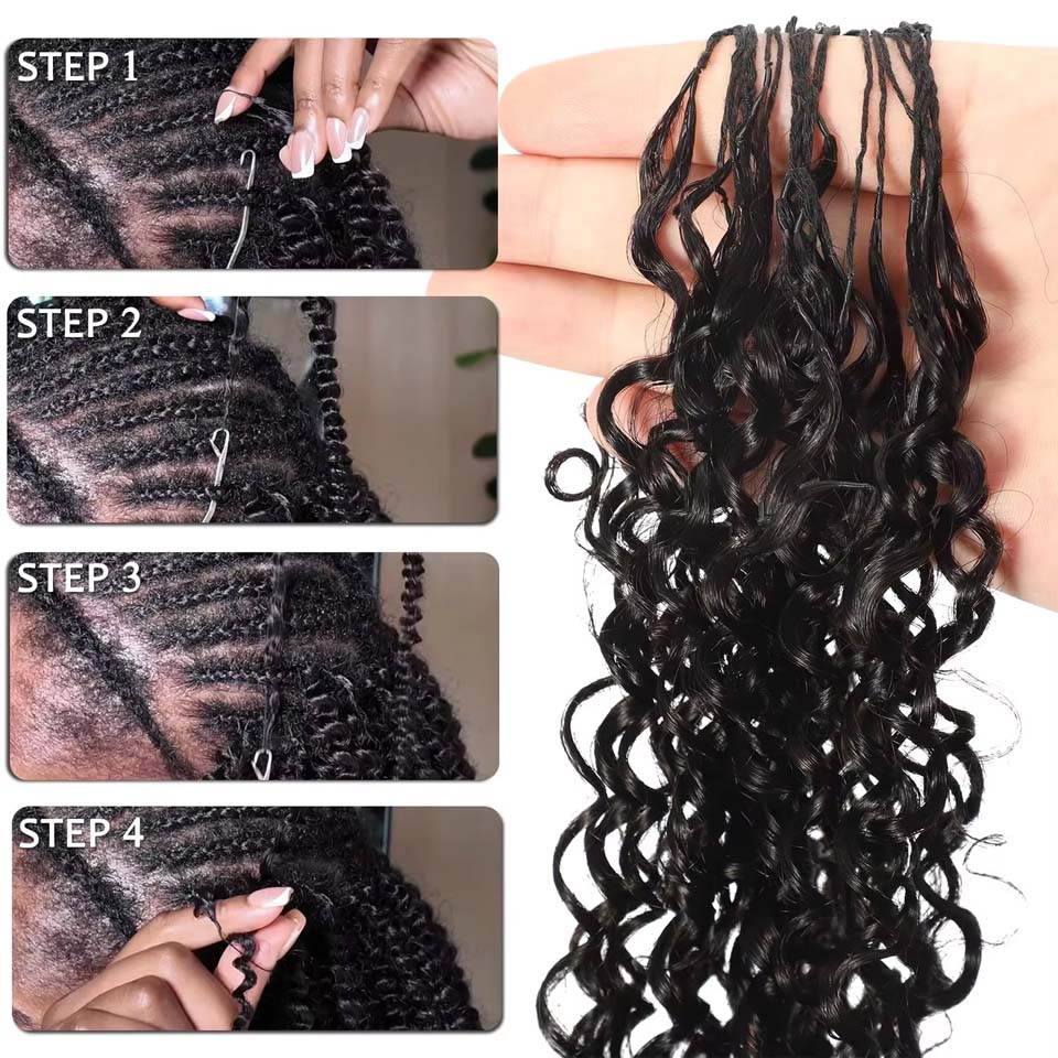 12A Burmese Curly Feather Croc - Invisible Tape In Extensions Real Hair recension och pris