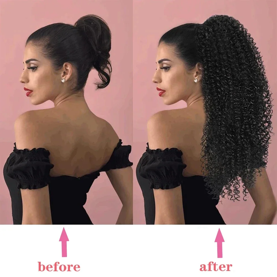 Afro Puff Curly Pony Tail Hair - Drawstring Afro Curly Puff Ponytail recension och pris