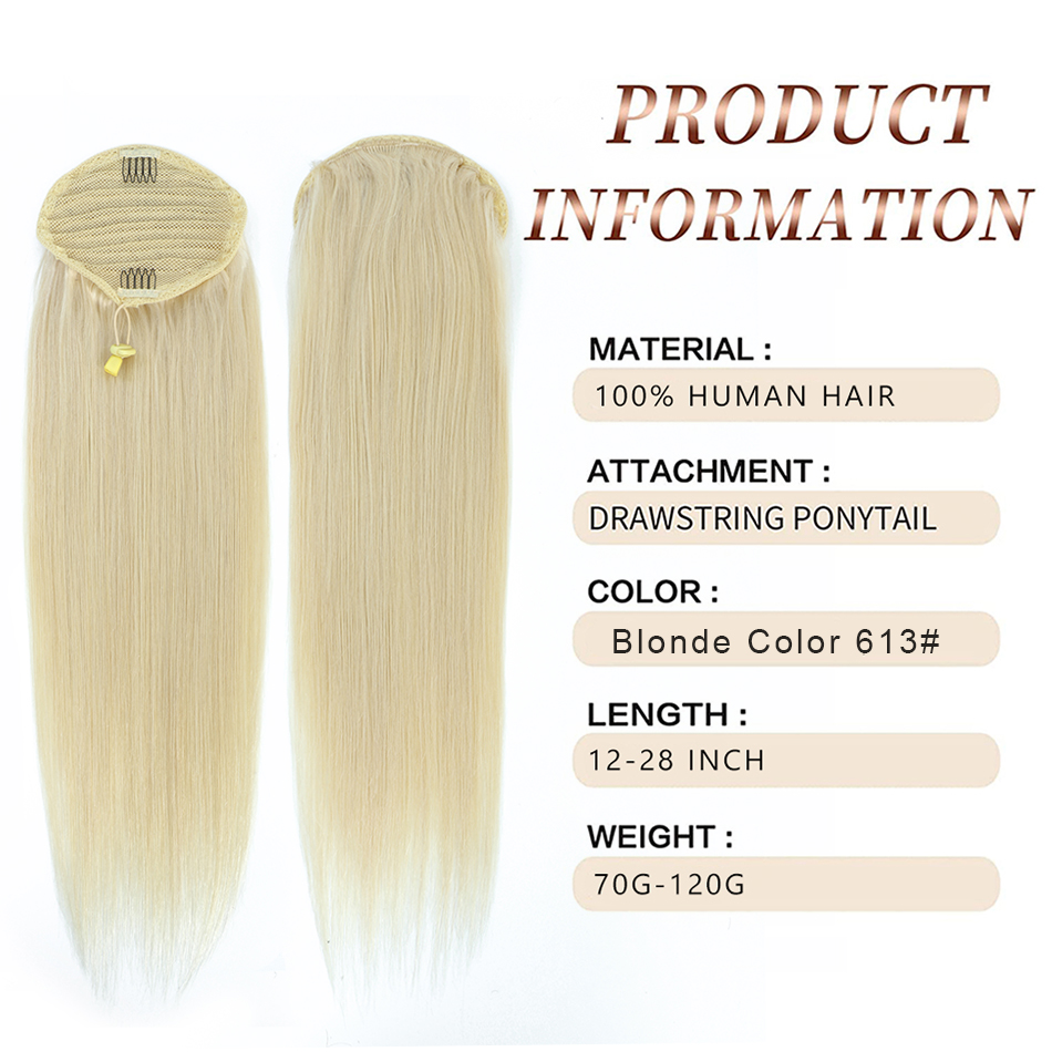 SOVO Drawstring Ponytail Human - Seamless Clip In Hair Extensions Human Hair recension och pris