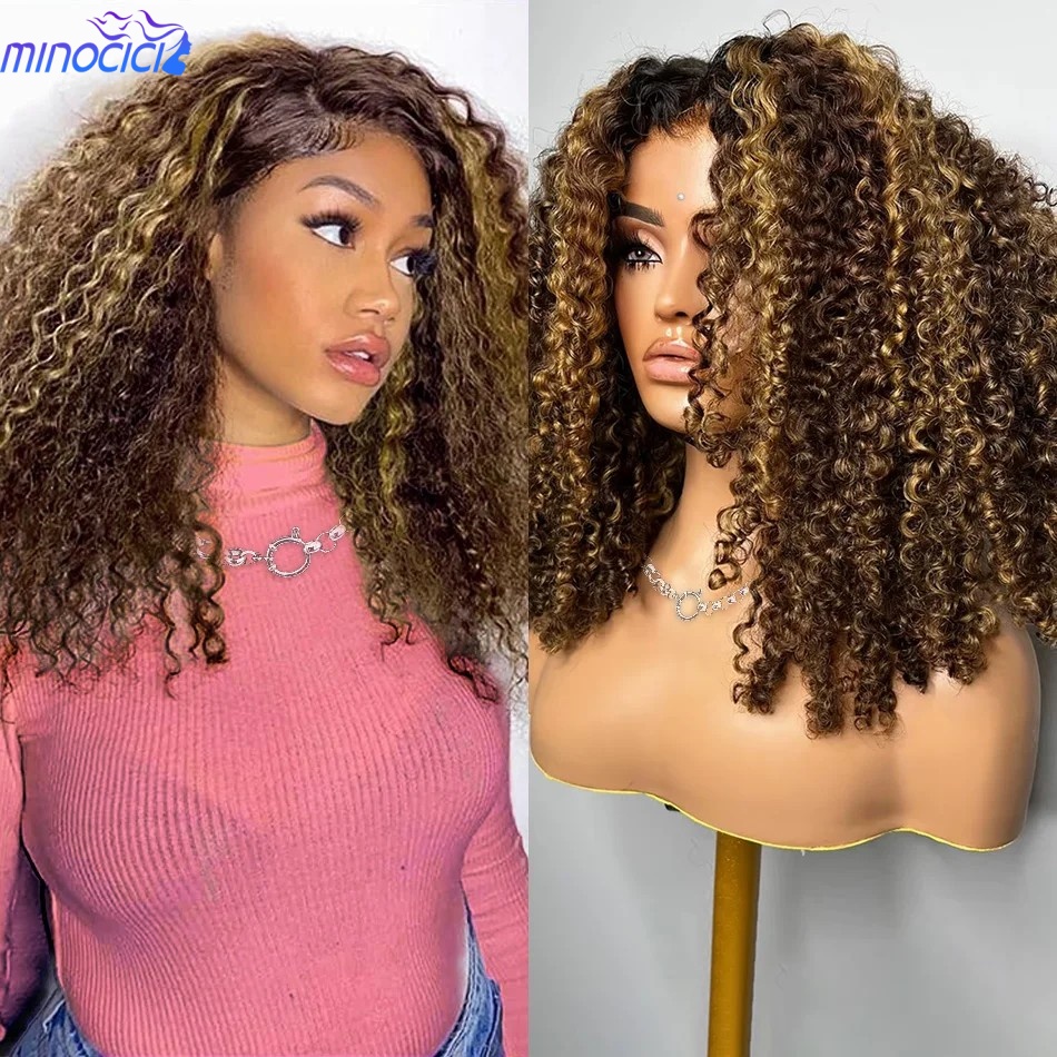 P4/27 Highlight Curly Short Bo - Glueless Wear And Go Human Hair Wig recension och pris