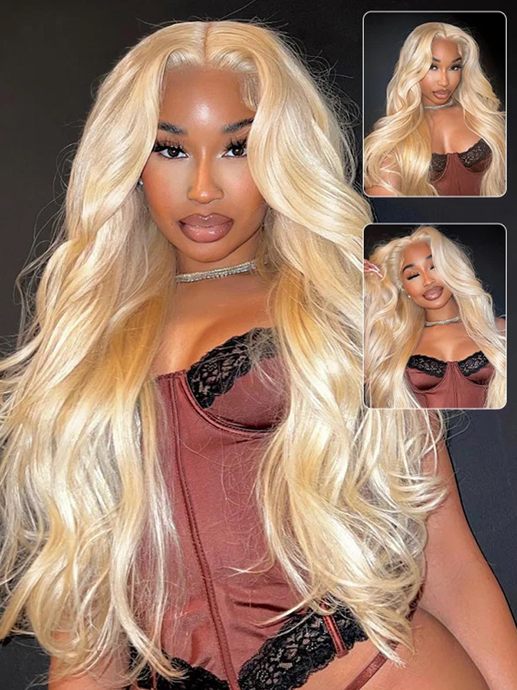 613 Honey Blonde Colored 40 In - 613 Blonde Body Wave Lace Front Wig recension och pris