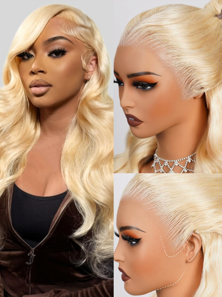 613 Honey Blonde Colored 40 In - 613 Blonde Body Wave Lace Front Wig recension och pris