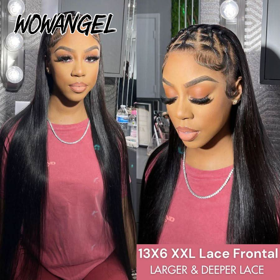 WOWANGEL Straight Lace Front W - Hd Lace Frontal Wig Human Hair Pre Plucked recension och pris
