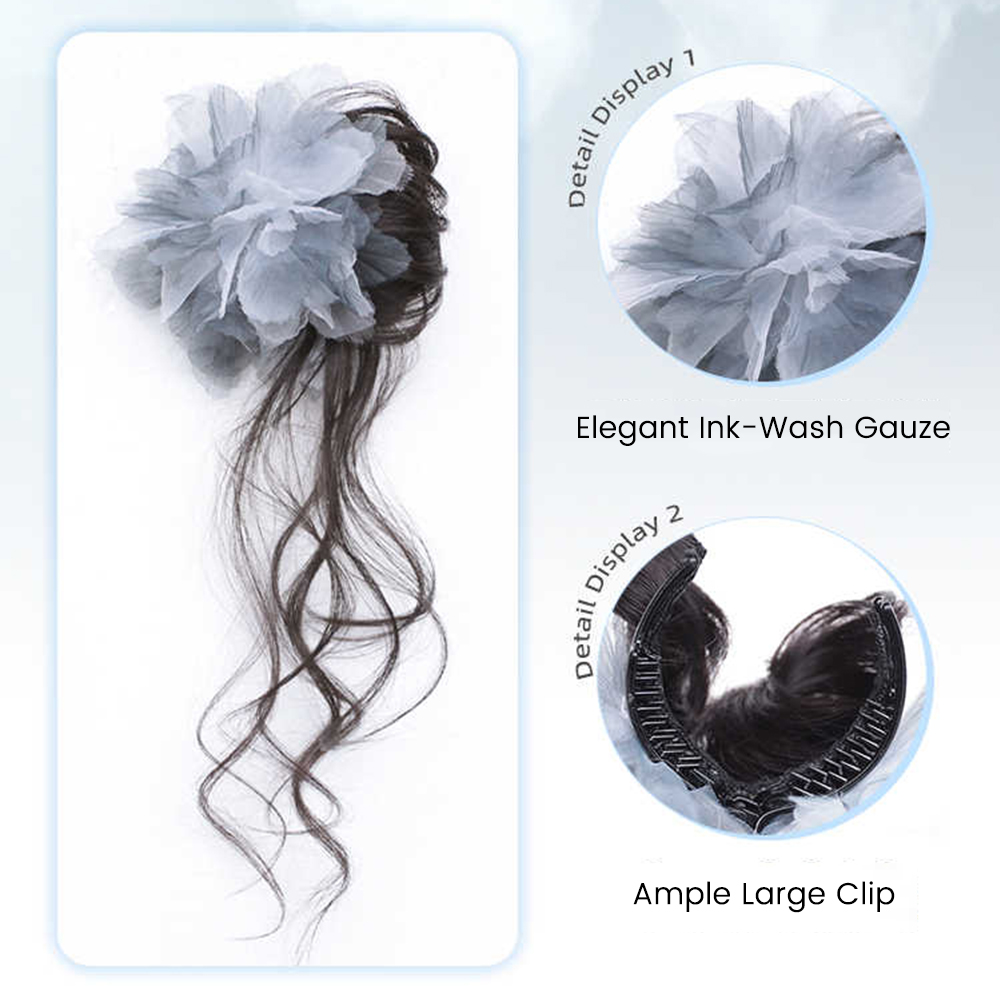 Synthetic Short Wavy Curly Flo - Claw Clip Messy Bun Hair Piece recension och pris
