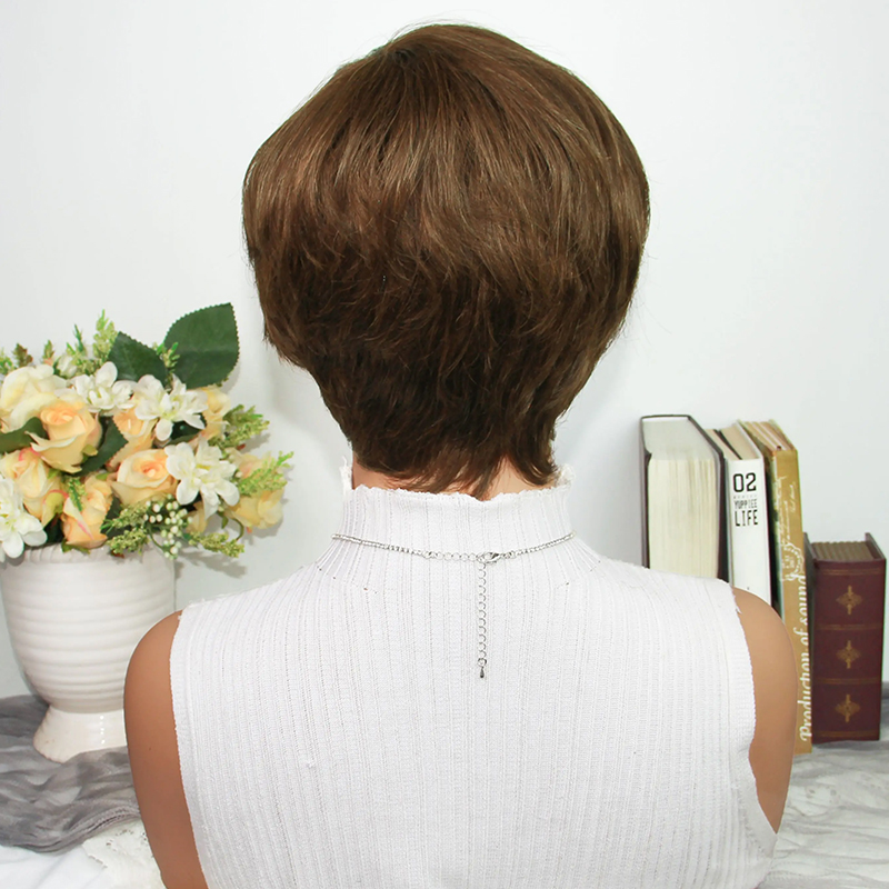Chocolate Brown Pixie Cut Wigs - Short Pixie Cut Wig Human Hair Cheap recension och pris