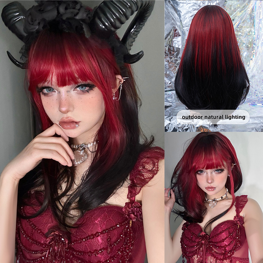 20Inch Sexy Black Red Ombre Sy - Synthetic Braided Wigs For Black Women recension och pris
